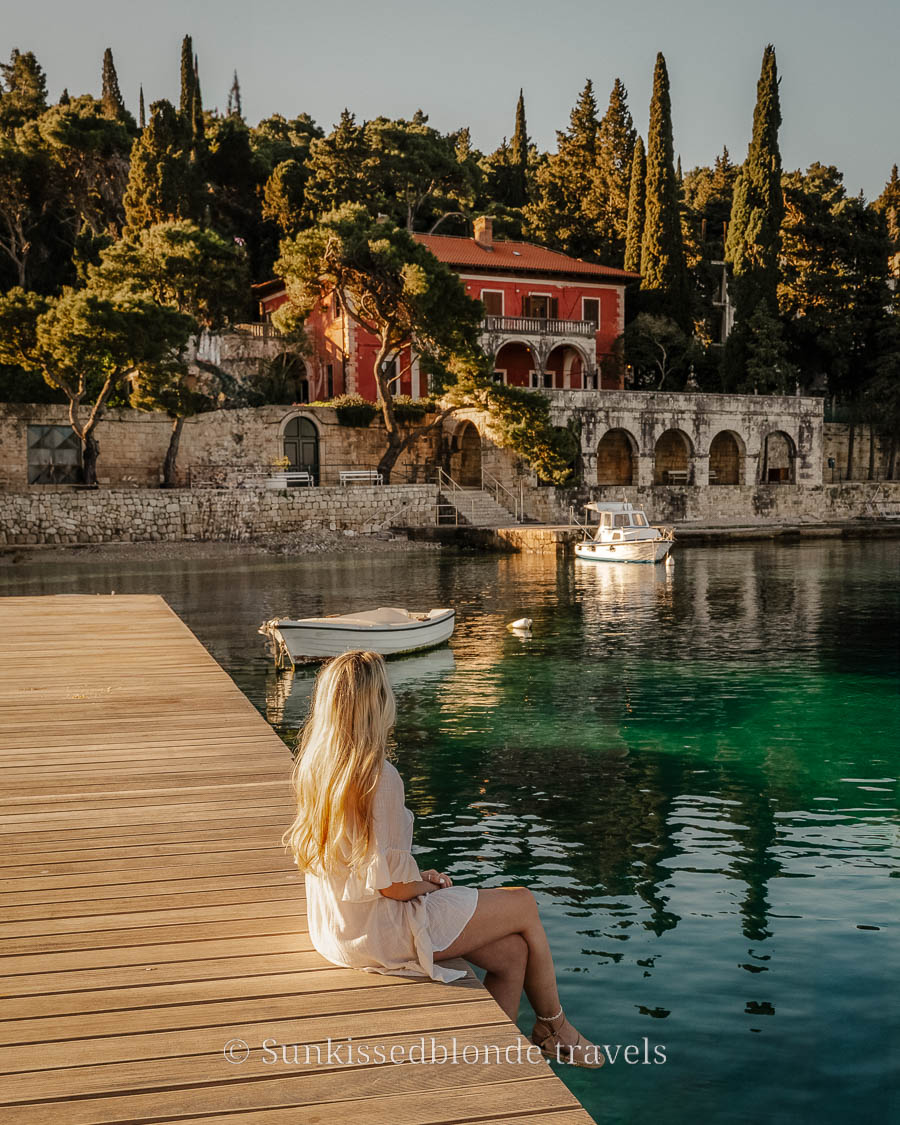 Laura Sitting On Cavtat Pier 